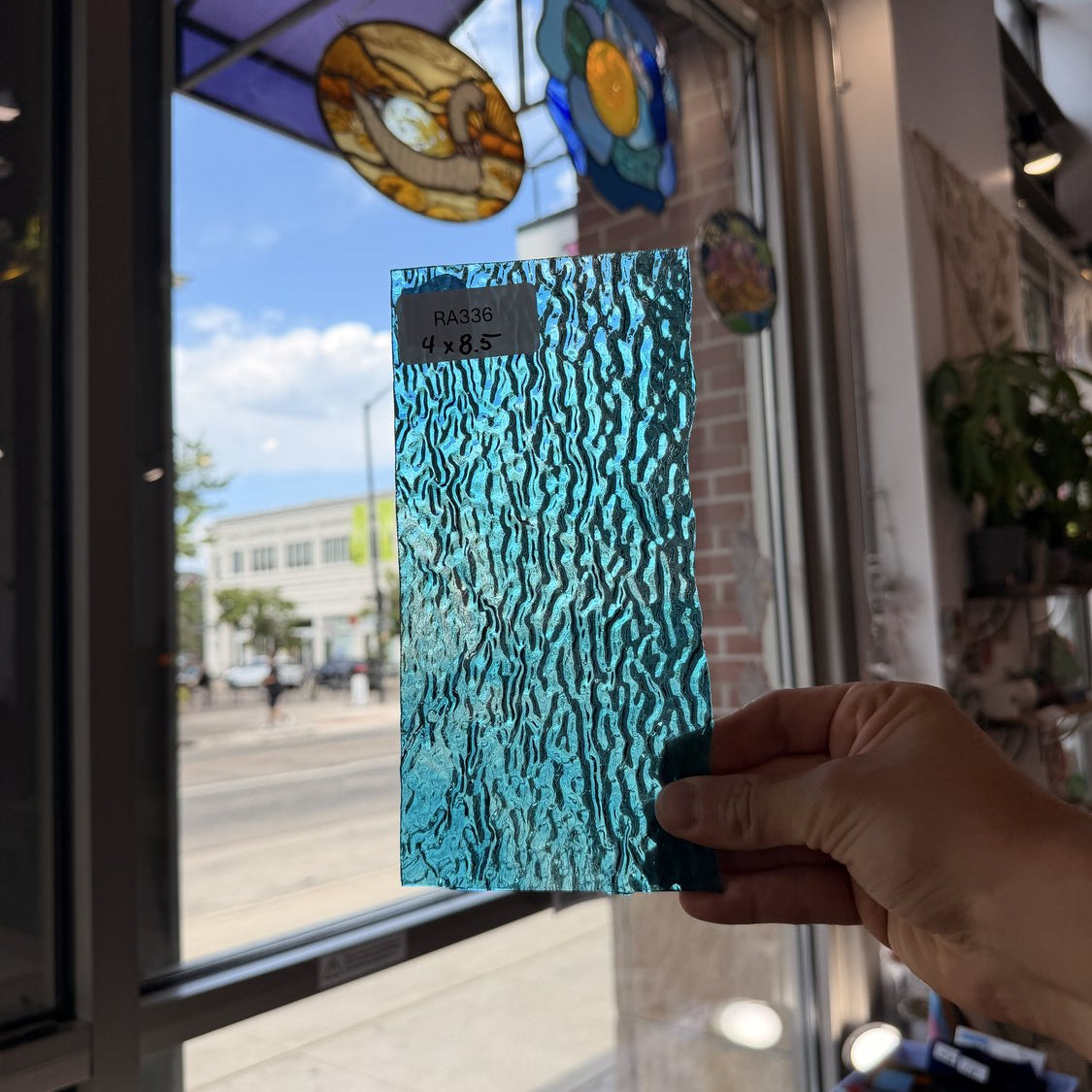 White Blue Rippled Sheet Glass Colorado Glassworks Default Title