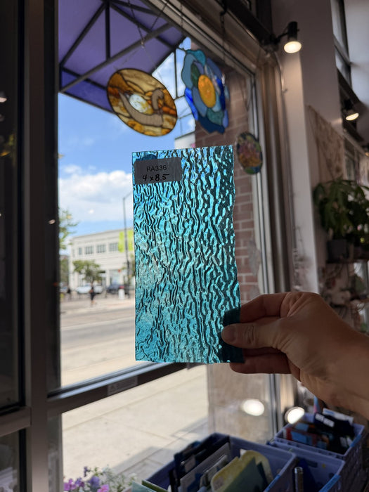 White Blue Rippled Sheet Glass Colorado Glassworks Default Title