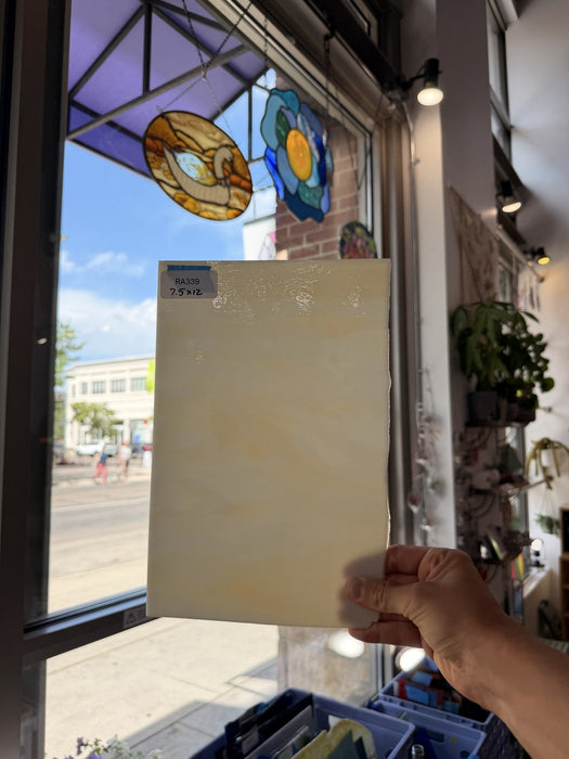 Tan Cream Wispy Spectrum Sheet Glass Spectrum Glass RA339 (7.5x12in)