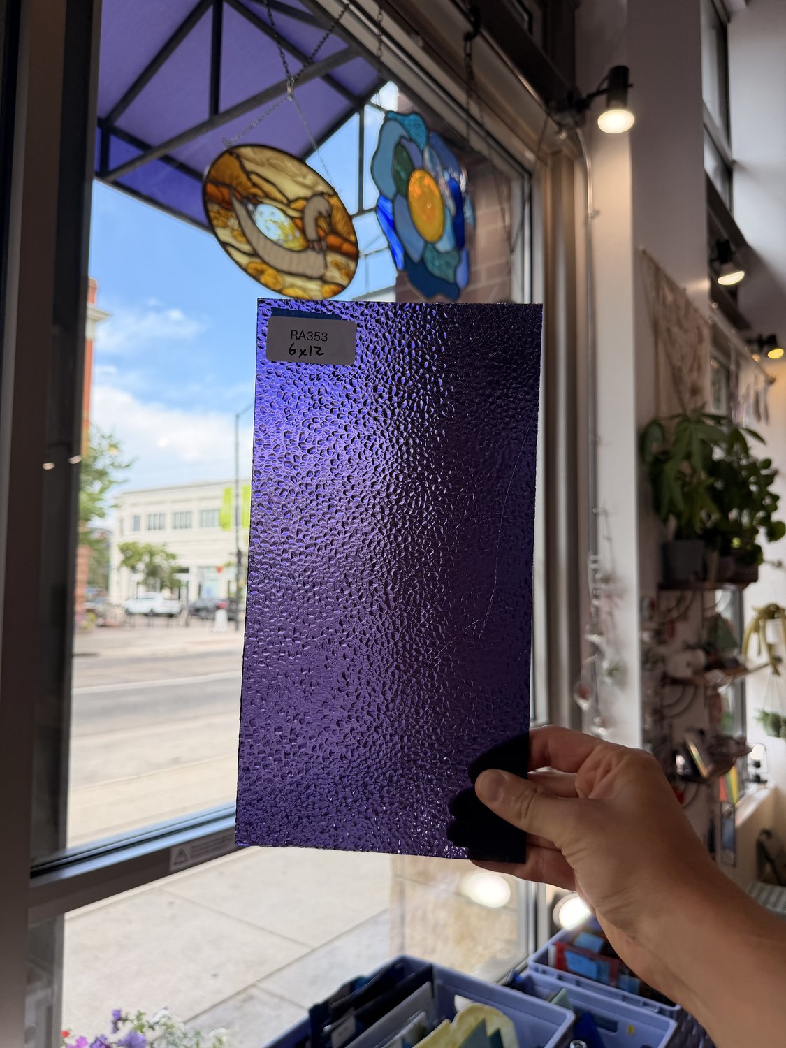 Purple 311V Dew Drop Sheet Glass Colorado Glassworks