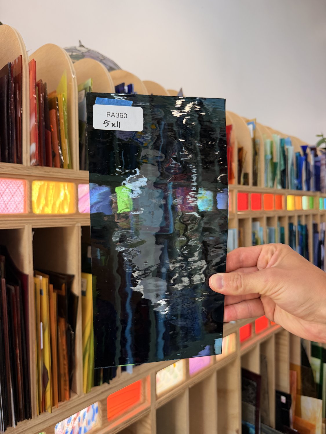 Steel Blue Waterglass Oceanside Fusible 96 COE Fusible Sheet Glass Oceanside Glass Default Title