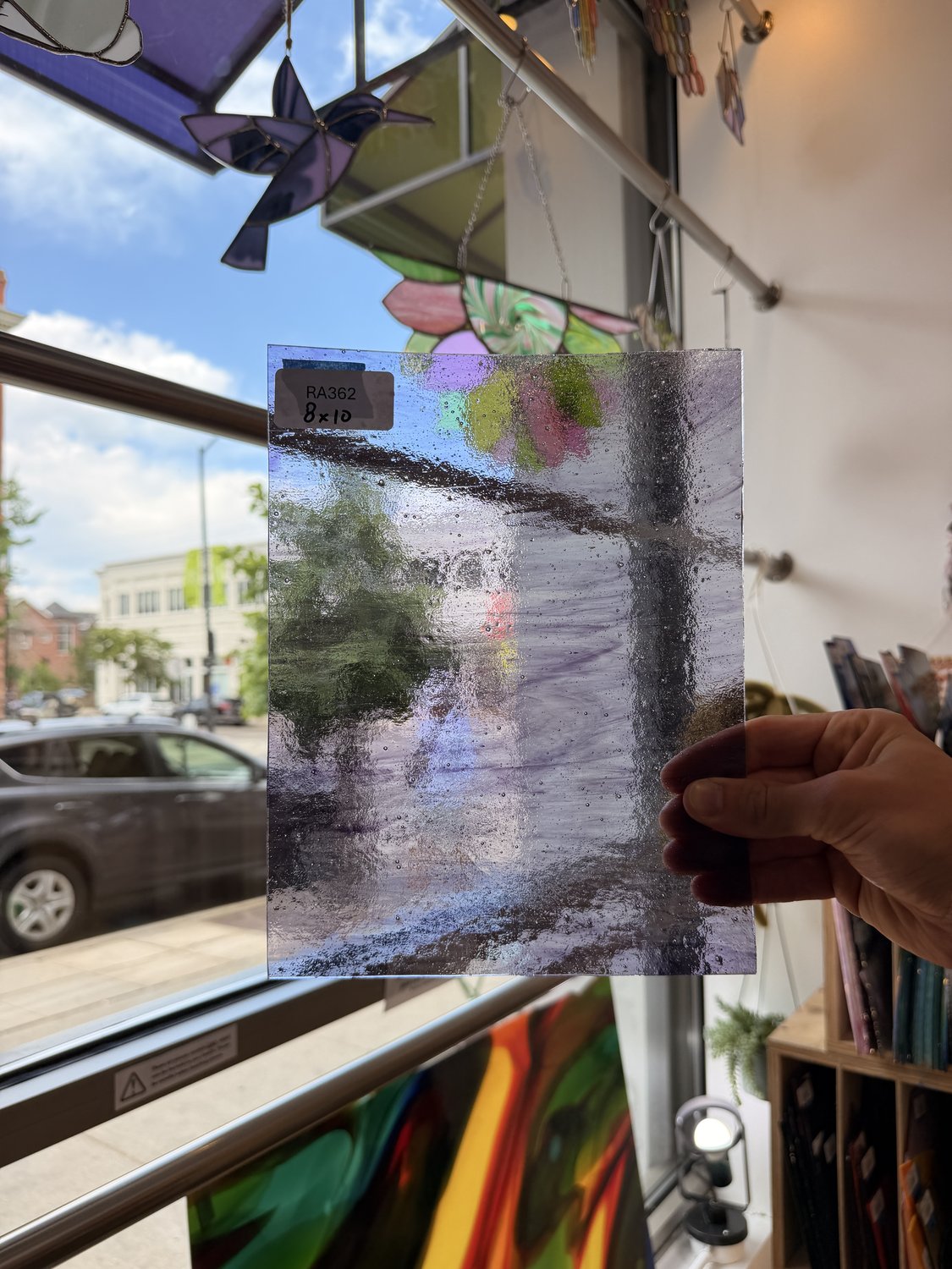 Light Purple Clear Textured Sheet Glass Colorado Glassworks