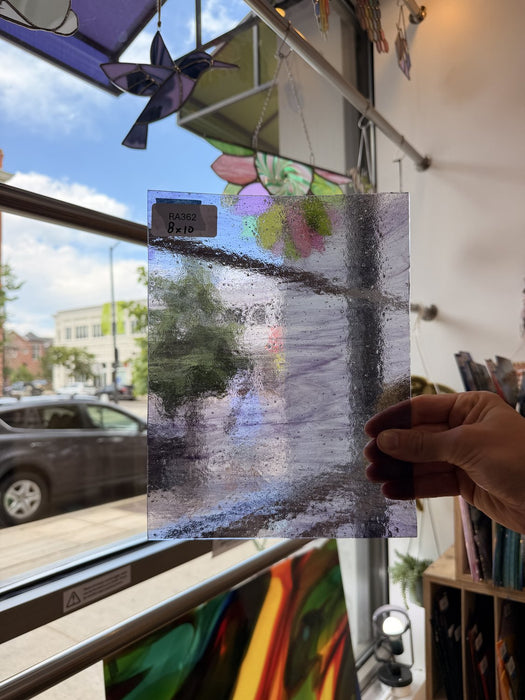 Light Purple Clear Textured Sheet Glass Colorado Glassworks