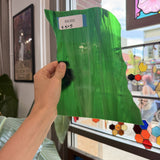 Dark Green Wispy Spectrum Sheet Glass