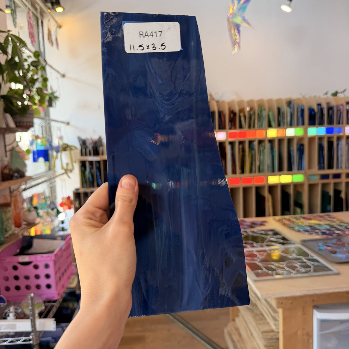 Dark Steel Blue White Wispy Spectrum Sheet Glass