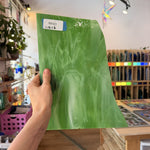 Light Green White Wispy Spectrum Sheet Glass
