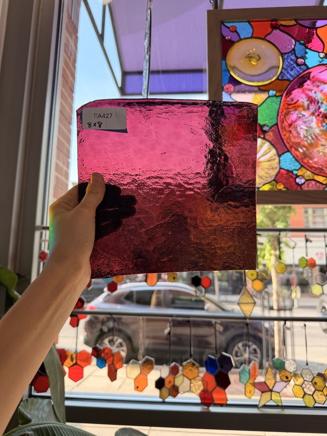 Vintage Fuchsia Transparent Bullseye – RA427