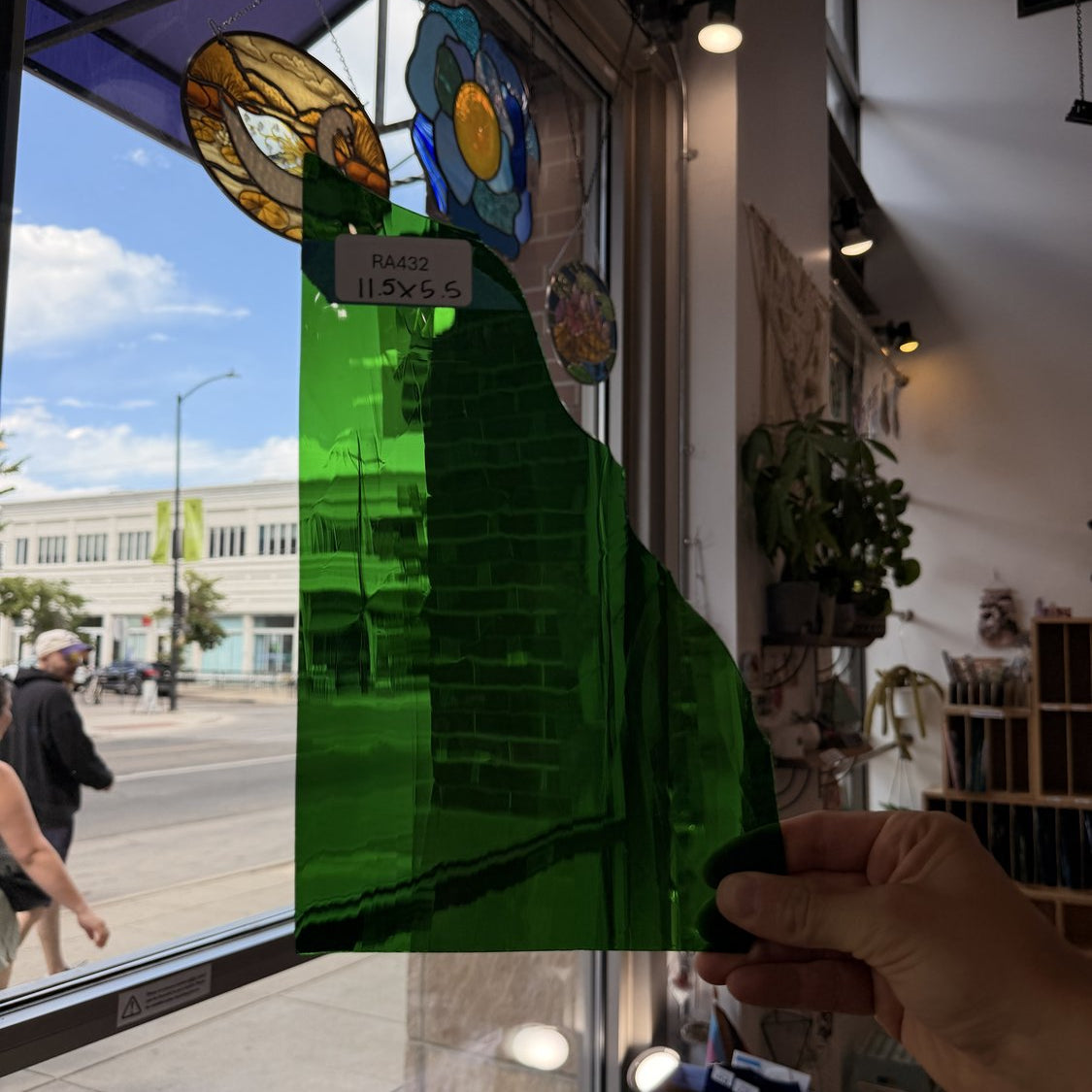 Kelly Green Transparent Mouthblown Sheet Glass Mouth Blown Glass