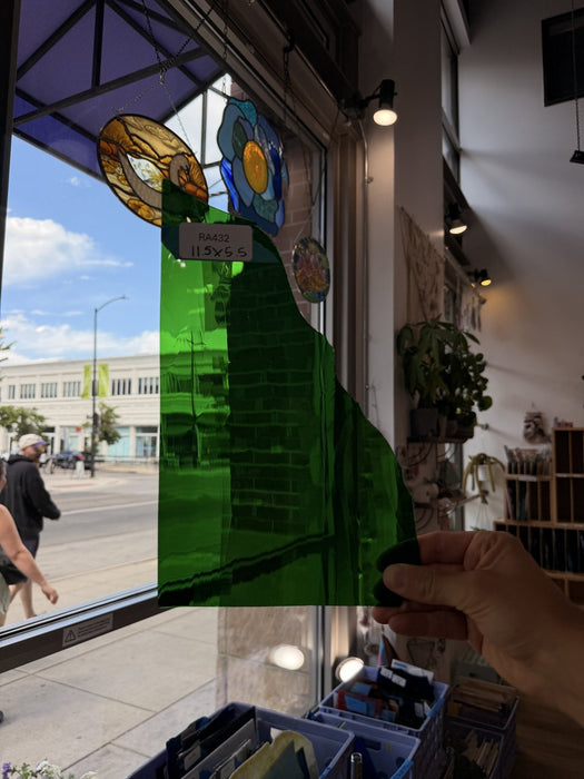 Kelly Green Transparent Mouthblown Sheet Glass Mouth Blown Glass