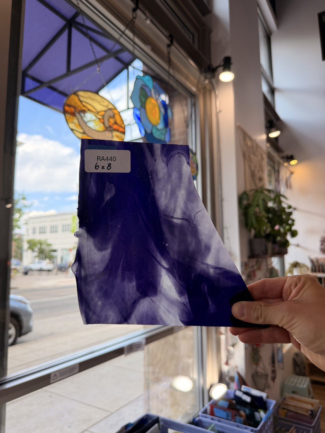 Purple White Stipple Youghiogheny Sheet Glass Youghiogheny Glass Default Title
