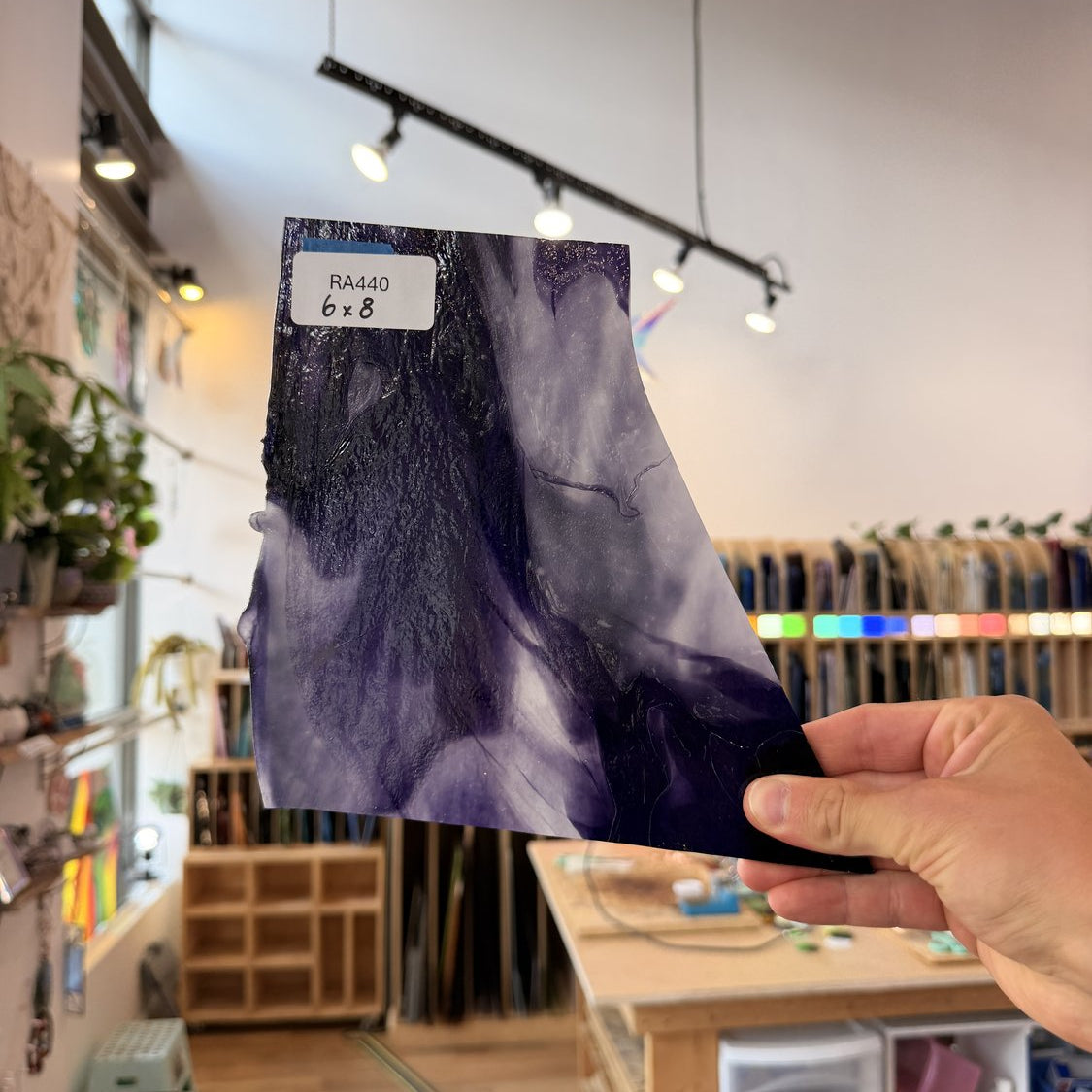 Purple White Stipple Youghiogheny Sheet Glass Youghiogheny Glass
