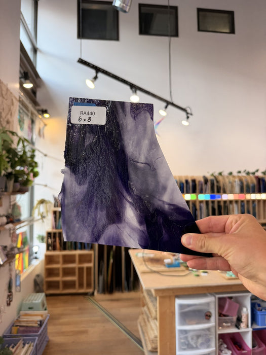 Purple White Stipple Youghiogheny Sheet Glass Youghiogheny Glass