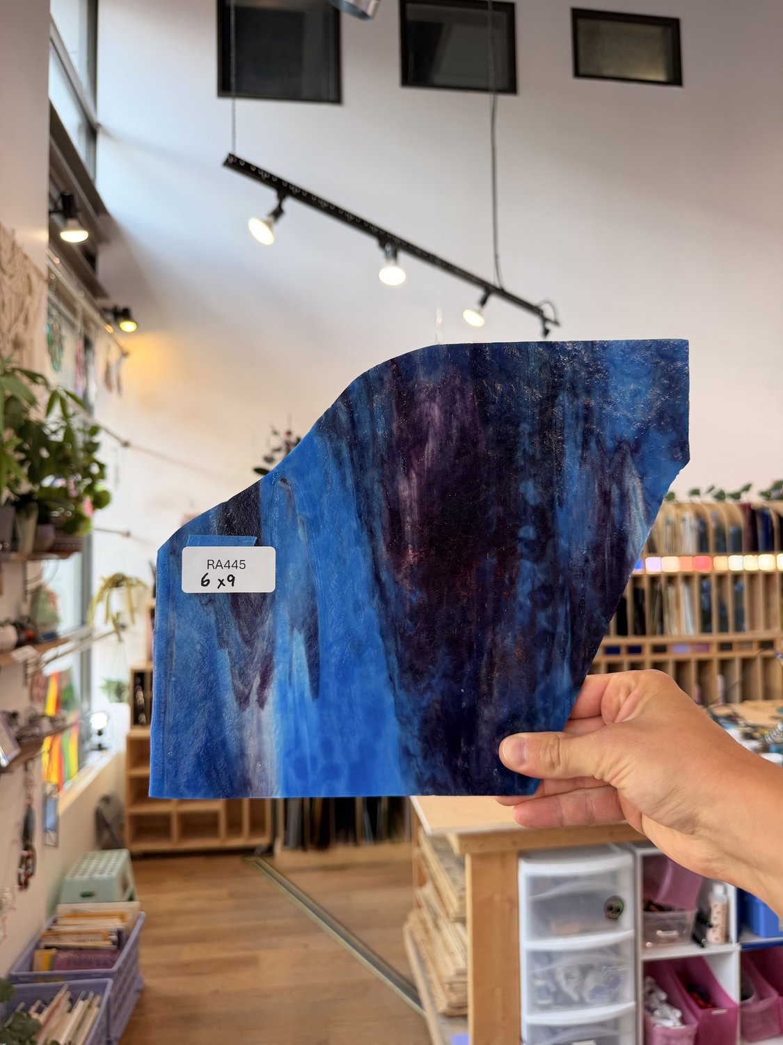 Blue Purple Stipple Youghiogheny Sheet Glass Youghiogheny Glass