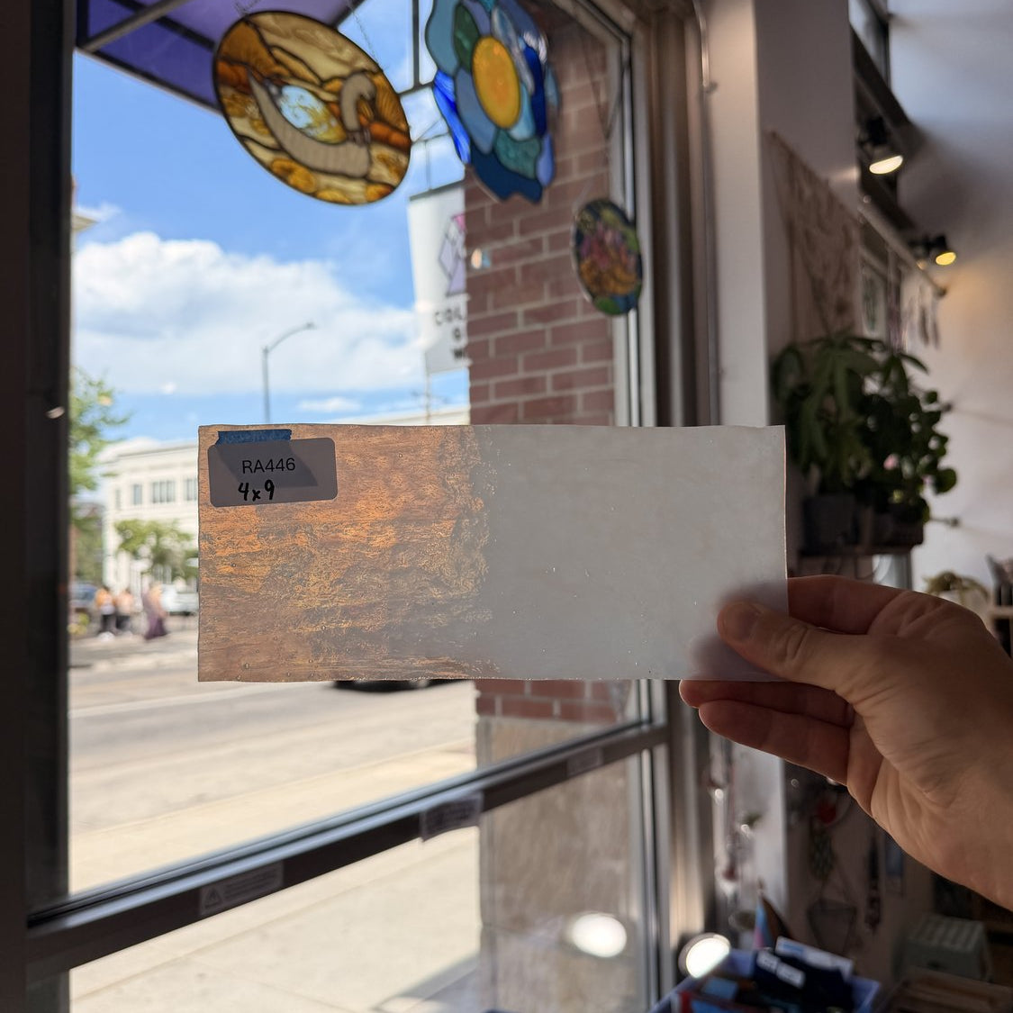 White Clear Mottled Sheet Glass Colorado Glassworks