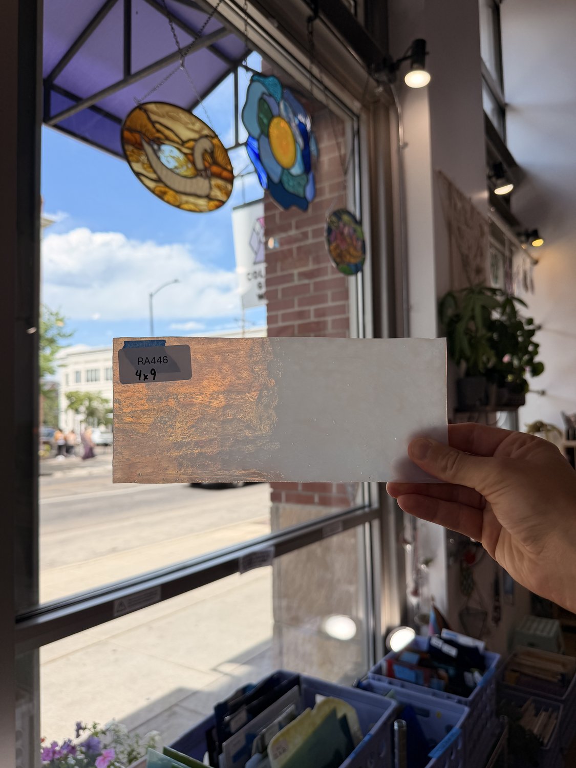 White Clear Mottled Sheet Glass Colorado Glassworks