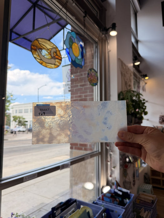 White Clear Mottled Sheet Glass Colorado Glassworks