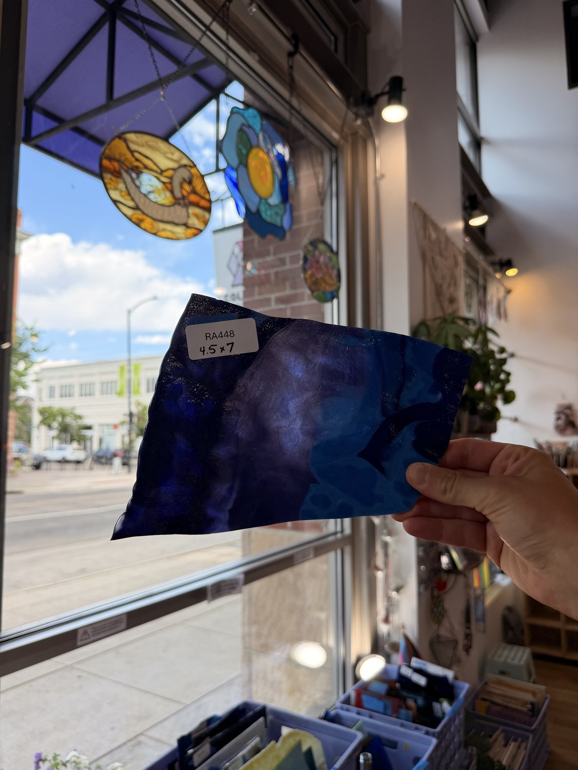 Purple Blue Mixed Mottled Sheet Glass Colorado Glassworks
