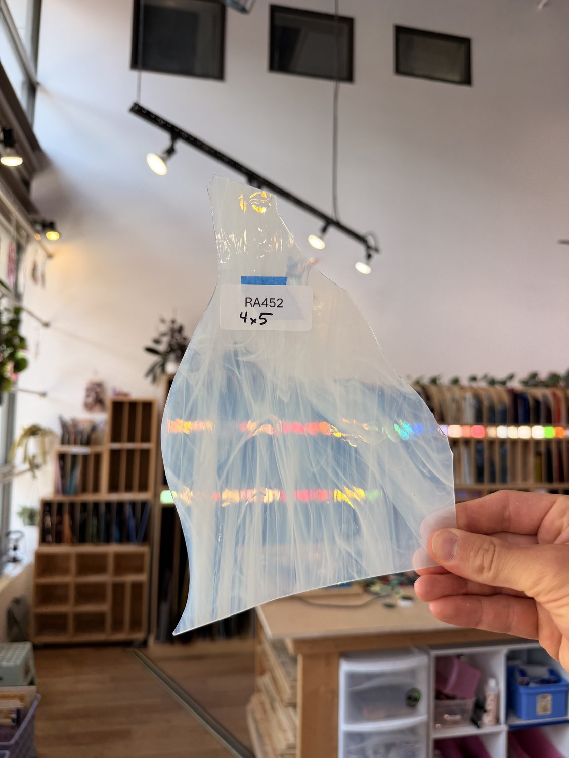 White Wispy Spectrum Sheet Glass Spectrum Glass