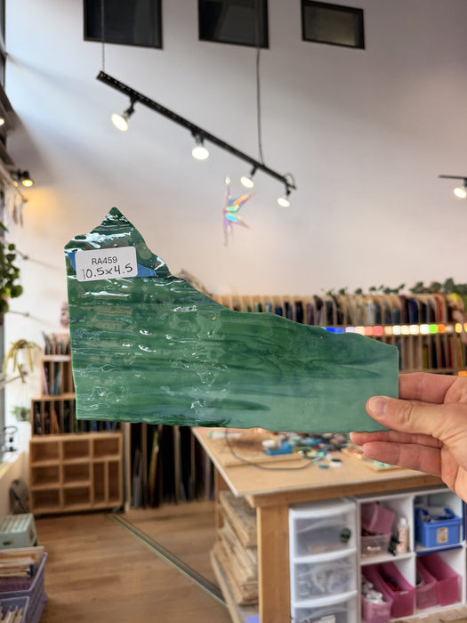 Green Mottled Bullseye Fusible Sheet Glass Bullseye Glass