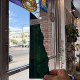 Vintage Dark Green Spectrum Wispy Sheet Glass Spectrum Glass