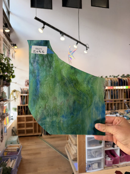 Green Blue Stipple Youghiogheny Sheet Glass Youghiogheny Glass Default Title