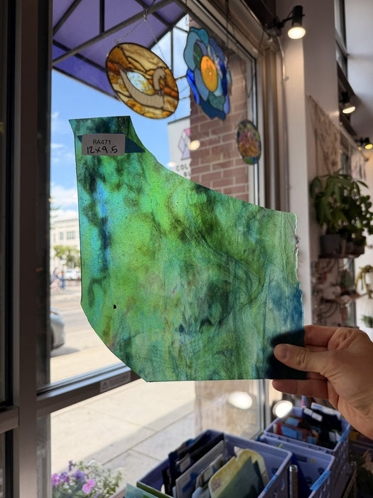 Green Blue Stipple Youghiogheny Sheet Glass Youghiogheny Glass
