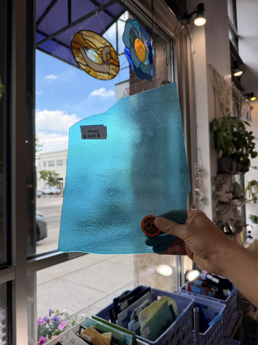 Transparent Blue Bullseye Fusible 90 COE