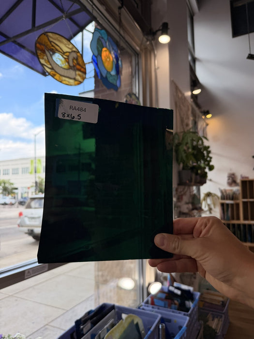 Deep Dark Green Teal Mouthblown – RA484