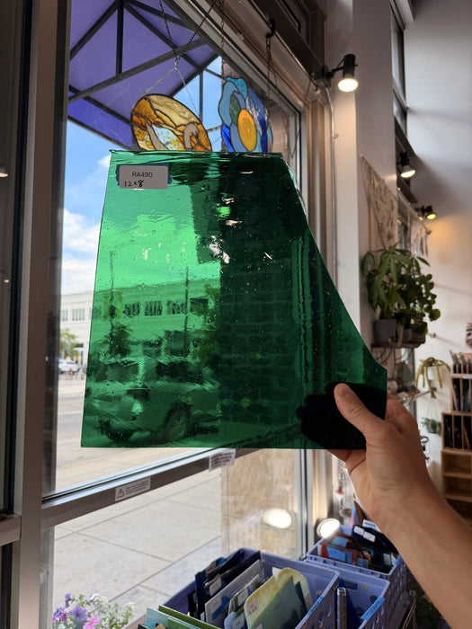 Emerald Green Transparent Mouthblown Antique