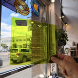 Mouthblown Lime Green Antique Sheet Glass Mouth Blown Glass RA491 (7x8in)