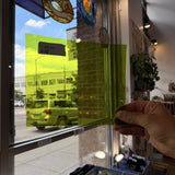 Mouthblown Lime Green Antique Sheet Glass Mouth Blown Glass