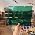 Teal Antique Mouthblown Sheet Glass Mouth Blown Glass