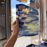 Tan Blue Mixed Mottled Sheet Glass Colorado Glassworks