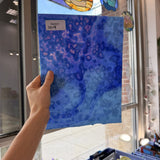 Robins Egg Blue Mottled Uroboros Fusible Sheet Glass Uroboros Glass