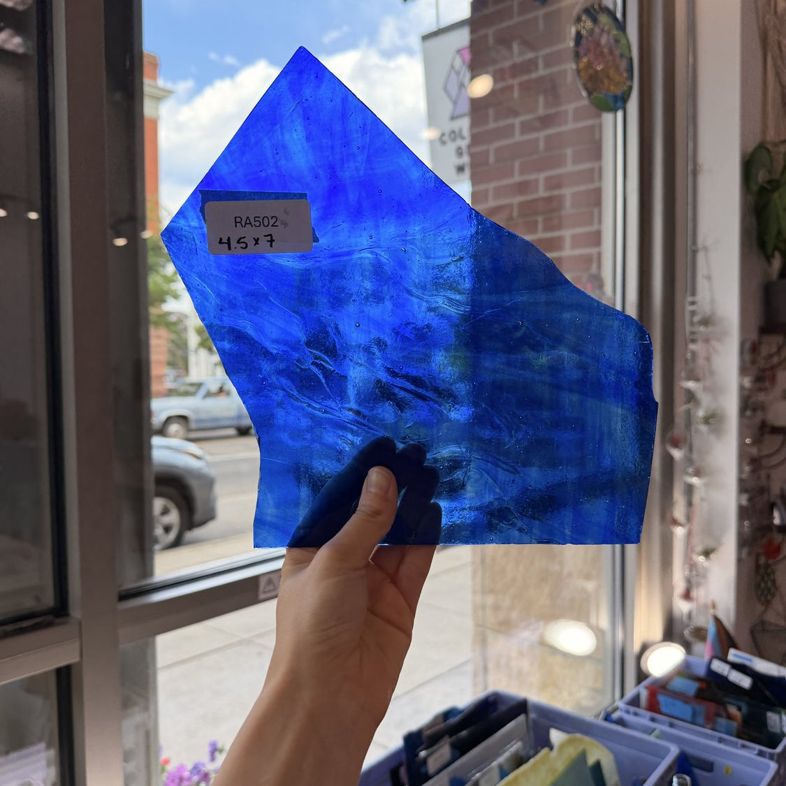 Mixed Cobalt Blue Transparent Sheet Glass Colorado Glassworks