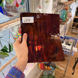 Dark Brown Wispy Mixed Spectrum Sheet Glass