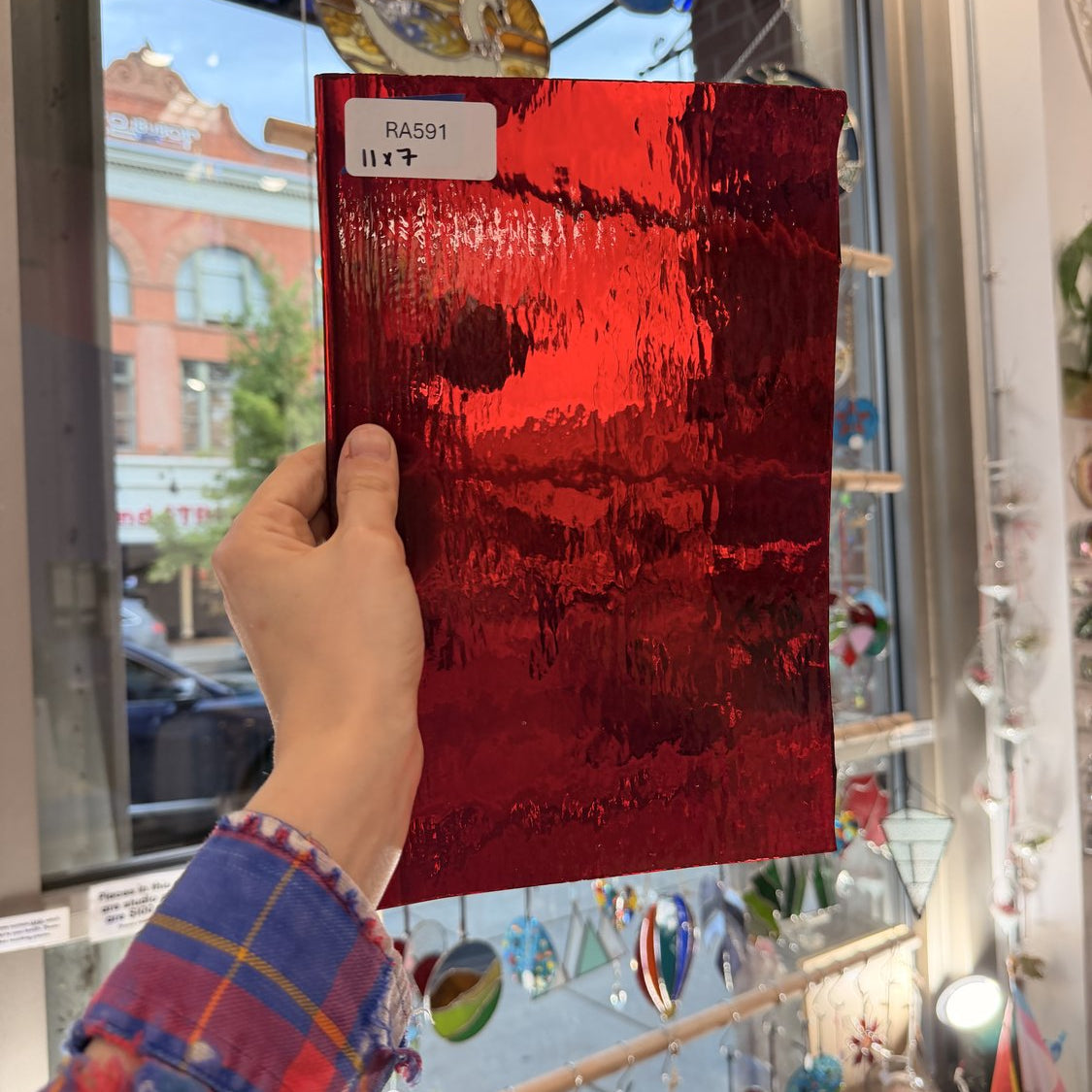Red Vintage Transparent Waterglass Spectrum Sheet Glass