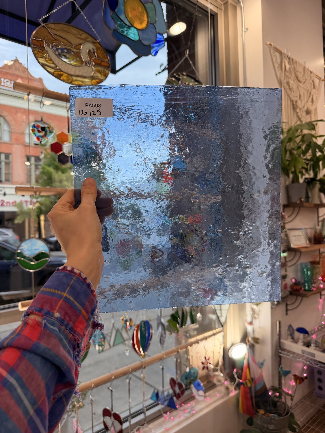 Vintage Pale Blue Speedy Spectrum Sheet Glass