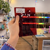 Red on Clear Flash Glass Mouthblown Sheet Glass – RA606