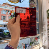 Red on Clear Flash Glass Mouthblown Sheet Glass – RA606