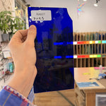 Dark Blue on Clear Flash Glass Mouthblown Sheet Glass
