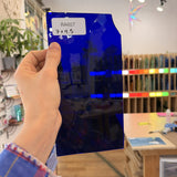 Dark Blue on Clear Flash Glass Mouthblown Sheet Glass