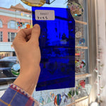 Dark Blue on Clear Flash Glass Mouthblown Sheet Glass