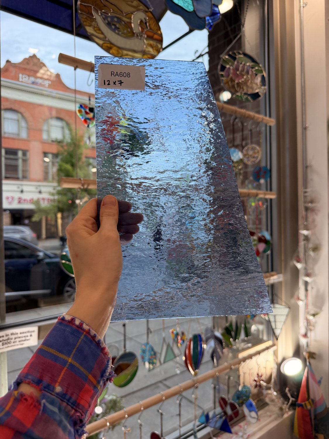 Pale Blue Transparent Vintage Rough Rolled Spectrum Sheet Glass