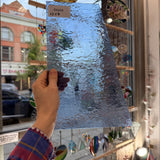 Pale Blue Transparent Vintage Rough Rolled Spectrum Sheet Glass