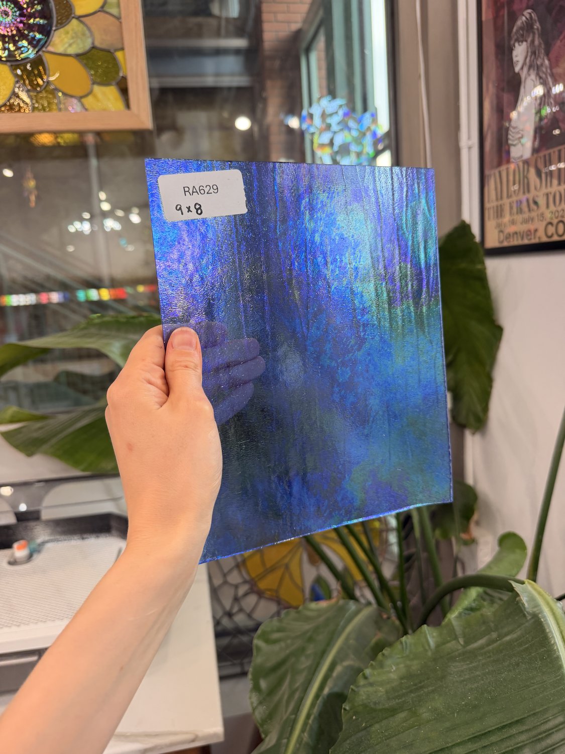 Periwinkle Cornflower Blue Iridescent Wissmach Fusible 96 COE – RA629