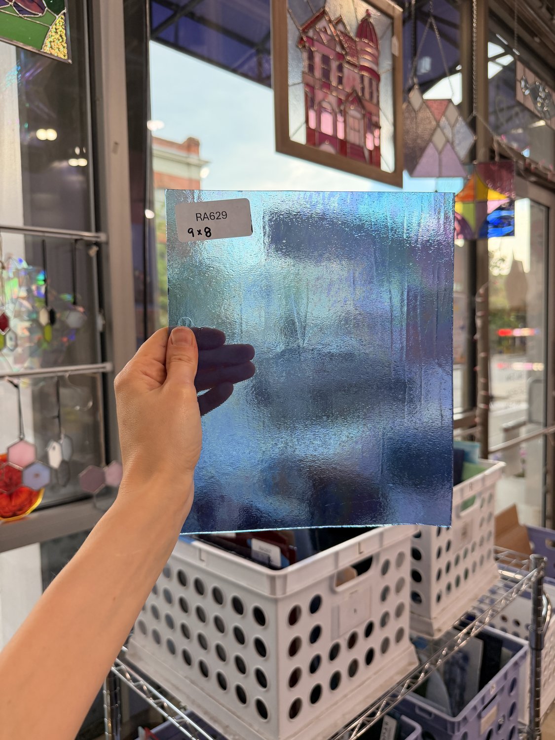 Periwinkle Cornflower Blue Iridescent Wissmach Fusible 96 COE – RA629