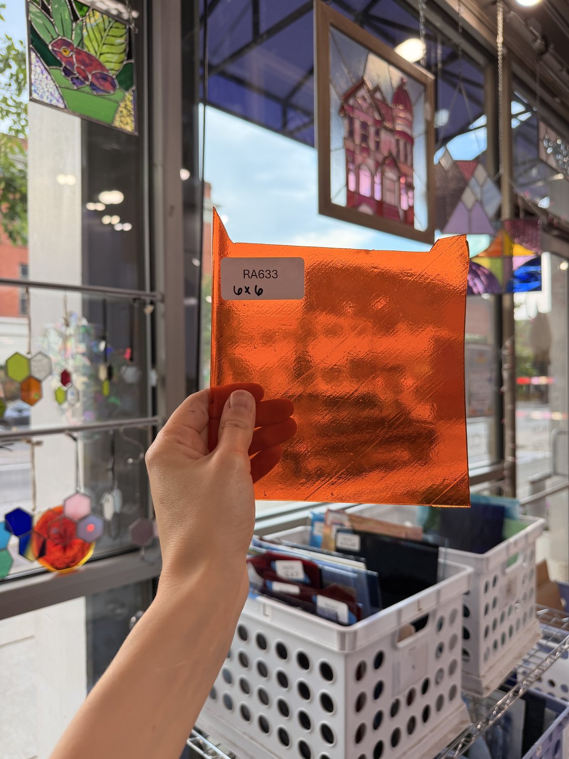 Orange Bullseye Transparent Fusible 90 COE (Pre-Strcuk) – RA633