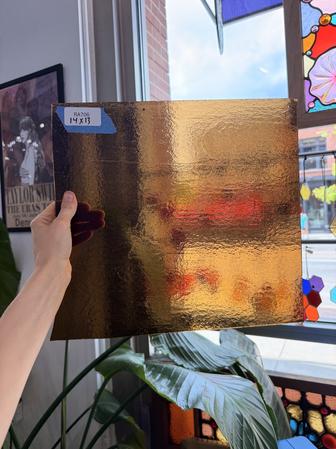 Bronze Transparent Textured Bullseye Fusible 90 COE Sheet Glass