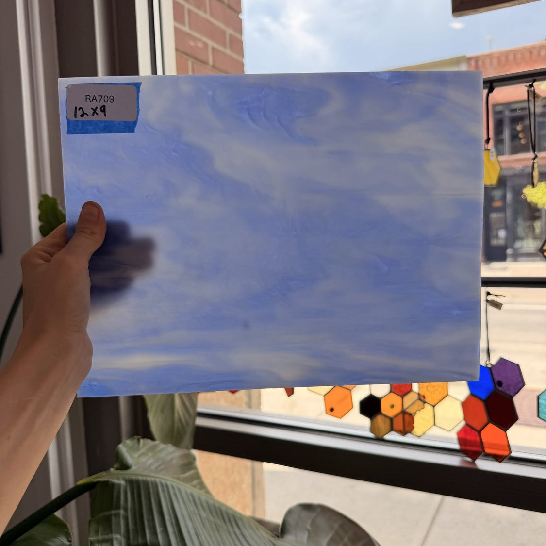 Blue White Wispy Mixed Opal Sheet Glass Spectrum